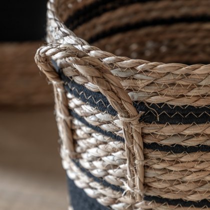 Accessories - Linen Basket Nest with Black Stripe (Set of 3)