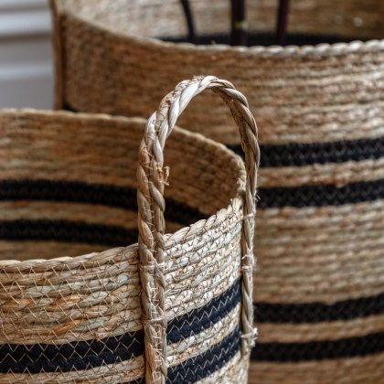Accessories - Storage Basket Black Stripe Nest s/4