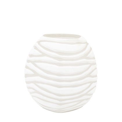 Accessories - Andorra Handblown Carved Glass Vase White Small Accessories - Andorra Handblown Carved Glass Vase White Small