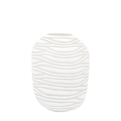 Accessories - Andorra Handblown Carved Glass Vase White Large Accessories - Andorra Handblown Carved Glass Vase White Large