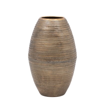 Bowls & Vases - Artistic Aluminium Tall Vase Arrow Antique Brass