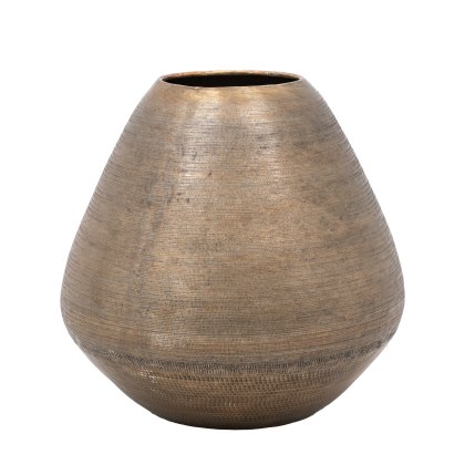 Accessories - Artistic Aluminium Vase Chatai (Antique Brass)