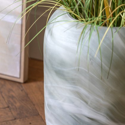 Accessories - Caldeira Handblown Sage Glass Vase (Wide)