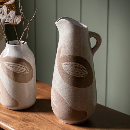 Accessories - Goya Pitcher Reactive Vase (White&Brown)
