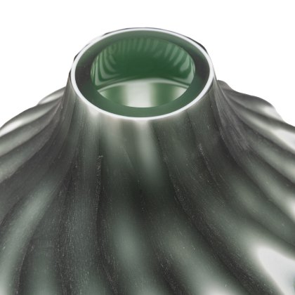 Accessories - Morella Swirl Hand Carved Sage Glass Vase (Large)