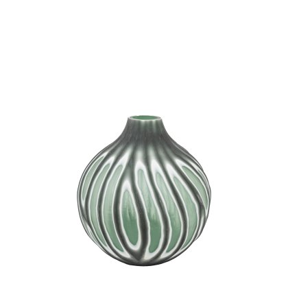 Accessories - Morella Swirl Hand Carved Sage Glass Vase (Large)