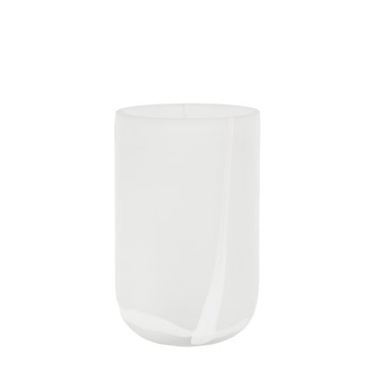 Accessories - Murcia Handblown Glass Swirl White Vase (Large)