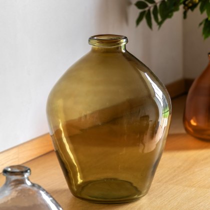 Accessories - Pereda Handblown Glass Vase Olive