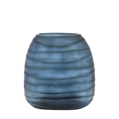 Accessories - Sintra Handblown Carved Glass Vase Ink (Large)