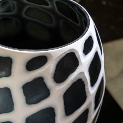 Accessories - Valencia Handblown Carved Mono Glass Vase (Medium)