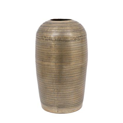 Accessories - Zahara Tall Hammered Metal Vase Antique Brass