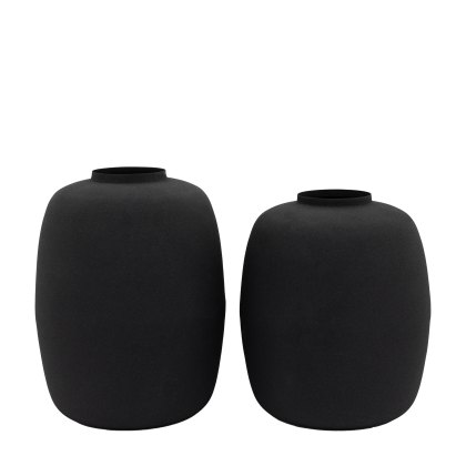 Accessories - Zia Vase Black 335mm Set of 2