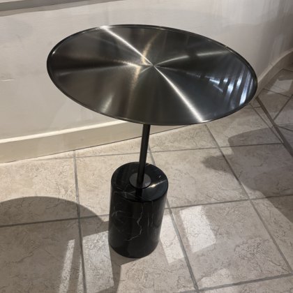 Biba Accent Table - Carrara/Titanium black