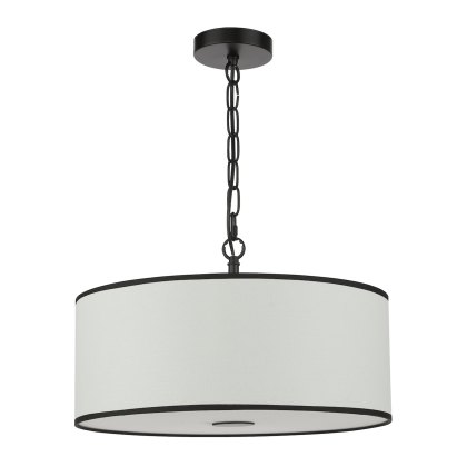 Dar Jemima - 3 Light Pendant White and Matt Black With Shade