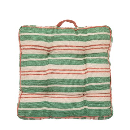Cushions - Sina Stripe Woven Floor Cushion (Green)