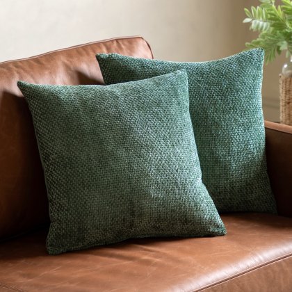 Cushions - Basketweave Chenille Olive (2pk)