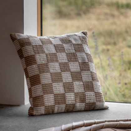 Cushions - Winster Check Woven Taupe Cushions - Winster Check Woven Taupe
