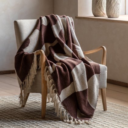 Throws - Alma Abstract Chocolate Throws - Alma Abstract Chocolate