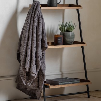 Throws - Chenille Cable (Grey)