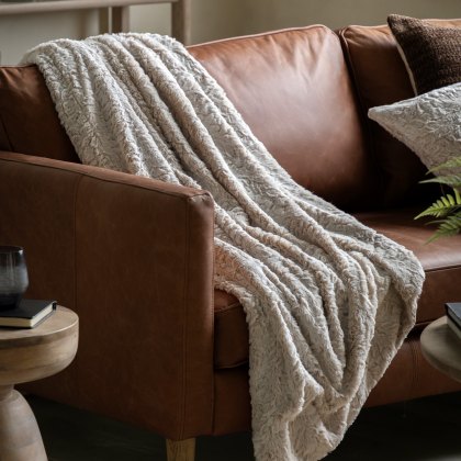 Throws - Hampshire Faux Fur Natural Throws - Hampshire Faux Fur Natural