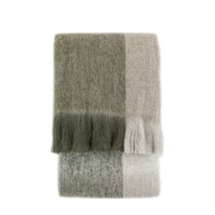 Throws - Heritage Check Faux Mohair Green Throws - Heritage Check Faux Mohair Green