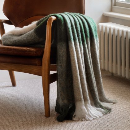Throws - Heritage Check Faux Mohair Green Throws - Heritage Check Faux Mohair Green