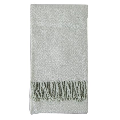 Throws - Herringbone Faux Mohair (Sage)