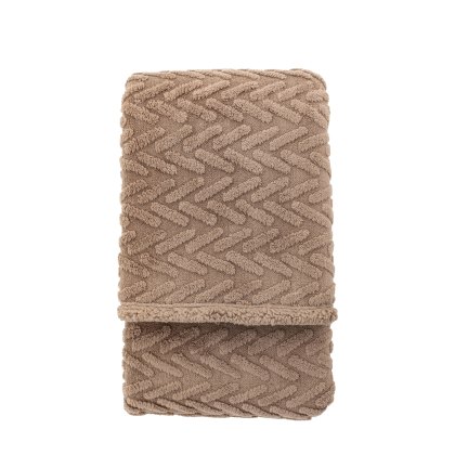 Throws - Herringbone Sherpa (Taupe)