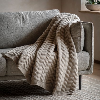 Throws - Herringbone Woven Knit (Natural)