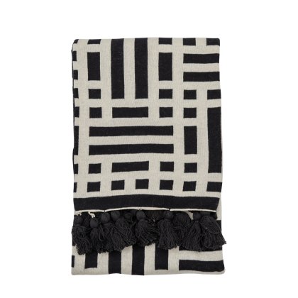 Throws - Merton Knitted Tassel (Black)