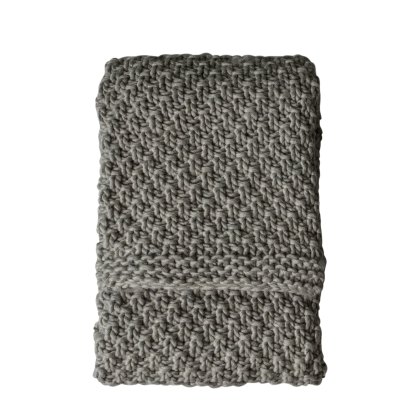 Throws - Moss Chunky Knitted (Grey)