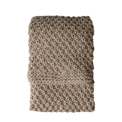 Throws - Moss Chunky Knitted Oatmeal Throws - Moss Chunky Knitted Oatmeal