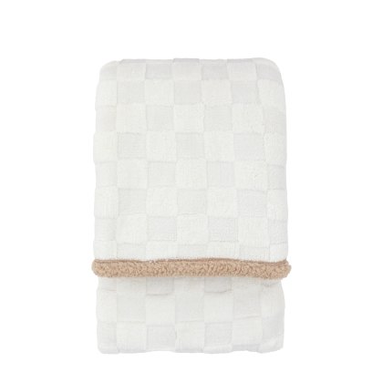 Throws - Oakley Checked Sherpa (Cream)