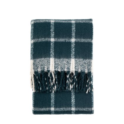 Throws - Poly Faux Mohair Check (Blue)