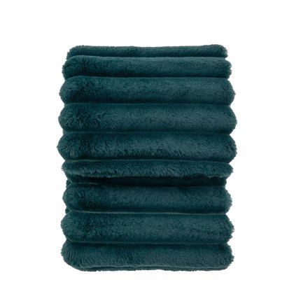 Throws - Ribbed Faux Fur (Teal)