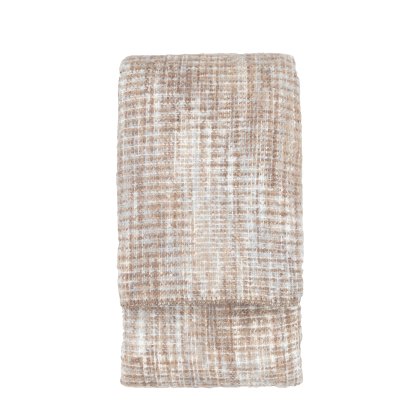 Throws - Woven Natural Faux Mohair Sherpa