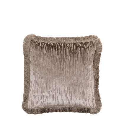 Cushions - Silver Cut Velvet Fringe