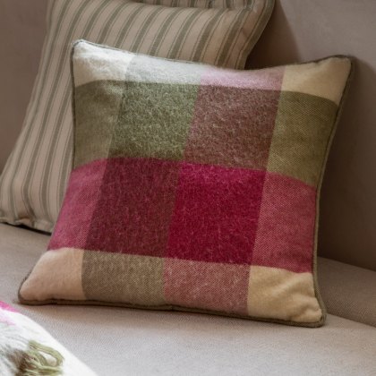 Cushions - Dursley Check (Cranberry Olive) Cushions - Dursley Check (Cranberry Olive)