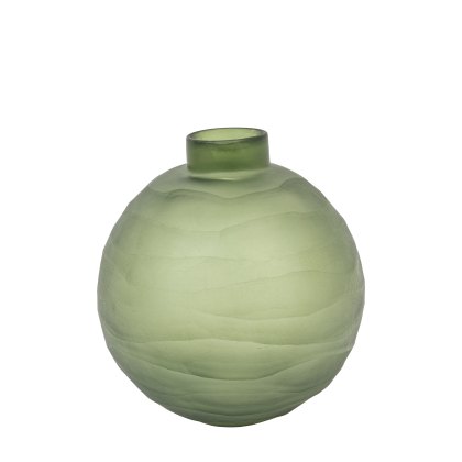 Accessories - Bevelled Glass Globe Vase (Green)