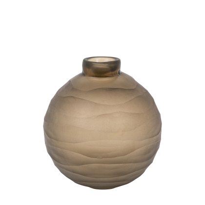 Accessories - Bevelled Glass Globe Vase (Smoke)