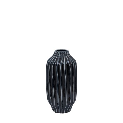 Accessories - Organic Ribbed Vase Midnight (Large)