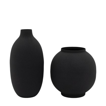 Accessories - Zia Vase Black 305mm Set of 2