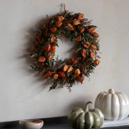 Faux Flowers - Dry Flower Wreath Rust