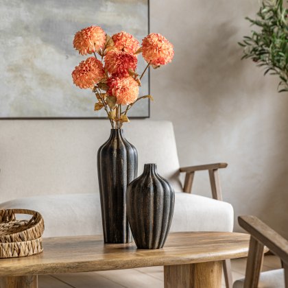 Faux Flowers - Faux Stem Dahlia Orange (6pk)