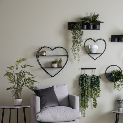 Faux Plants - Potted Fern in Cement Pot H