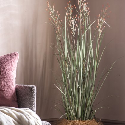 Faux Plants - Potted Grass w/9 Heads Green/Russet