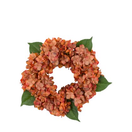 Faux Flowers - Rust Hydrangea Wreath