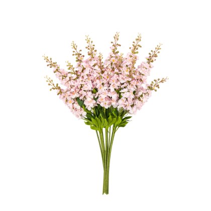 Faux Flowers - Vintage Hollyhock Floral Stem Tall Pink (12pk)