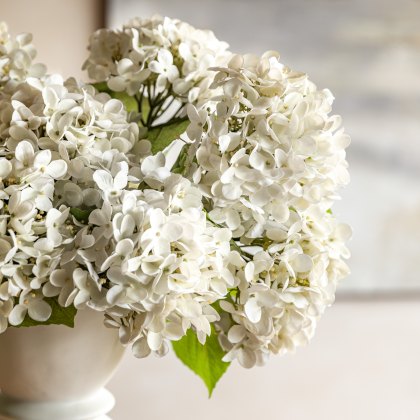 Faux Flowers - Vintage Hydrangea Floral Stem Ivory (12pk)