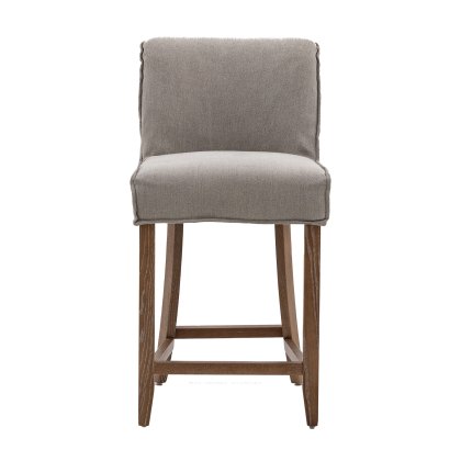Tarnby - Bar Stool Grey Linen (pair of stools)